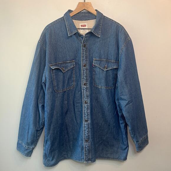Levi's Men's Sherpa Lined Button Down Jean Shirt Denim Jacket Size X-Large - Picture 1 of 8